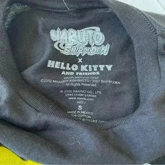 Naruto Shippuden x Hello Kitty T-Shirt Adult Small Black Anime Halloween NWOT - Picture 6 of 6